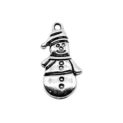 China Vintage 200pcs/bag 25x12mm Antique Silver Plated Zinc Alloy Snowman Charms Pendants ABD-C10330 for sale