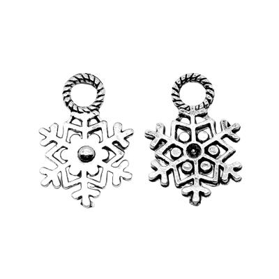 China Vintage 100pcs/bag 21x14mm Antique Silver Plated Zinc Alloy Snowflake Charms Pendants ABD-C10562 for sale