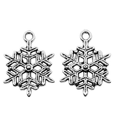 China Vintage 200pcs/bag 22x16mm Antique Silver Plated Zinc Alloy Snowflake Charms Pendants ABD-C10638 for sale