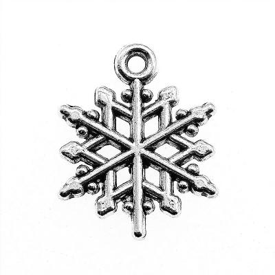 China Vintage 200pcs/bag 20x16mm Antique Silver Plated Zinc Alloy Snowflake Charms Pendants ABD-C11893 for sale