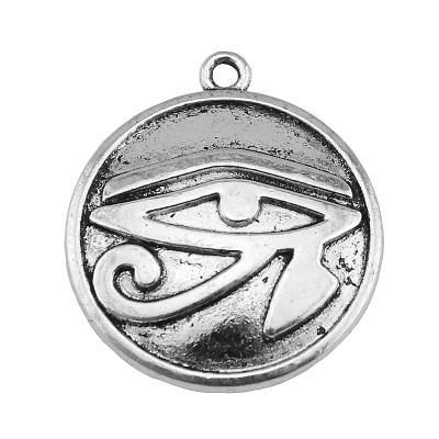 China Antique Vintage 50pcs/bag 27mm Silver Plated Bronze Plated Zinc Alloy Eye Of Horus Charms Pendants ABD-C10131 for sale