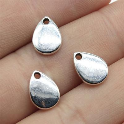 China 400pcs/bag 11x8mm Vintage Antique Silver Plated Bronze Plated Zinc Alloy Drops Waterdrops Charms Pendants ABD-C11119 for sale