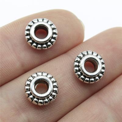 China Vintage 100pcs/bag 10x10x4mm Antique Silver Plated Zinc Alloy Spacer Beads Pendants ABD-C13061 for sale