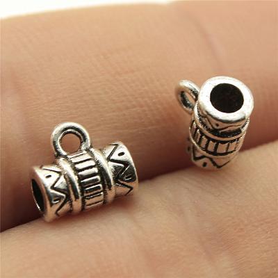 China Vintage 200pcs/bag 8x8mm Antique Silver Plated Zinc Alloy Bails Beads Pendants ABD-C12600 for sale