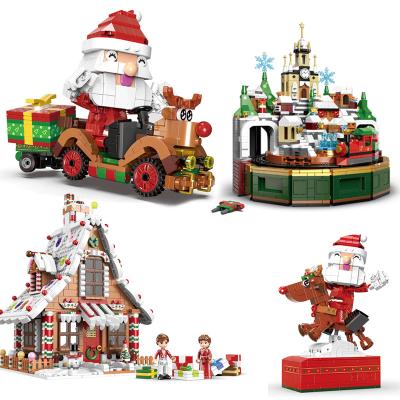 China Model Building Blocks Educatonal Toy XingBao Blocks New Santa Claus Castle Music Box Gingerbread Construction Puzzle Toys Christmas Gifts for sale