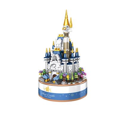 China Creative Music Box Mini Building Block Toy's Castle Building Block Girls Toys Gift for sale