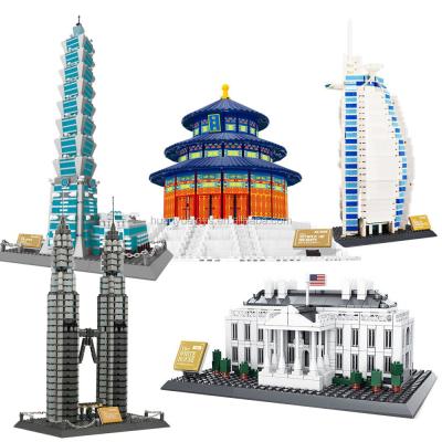 China Construction Toy WANGE City Building Classic Architecture Eiffel Tower Taj Mahal Compatible Brick Blocks Toy for sale