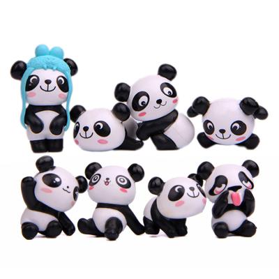 China 8 Panda Models Miniature DIY Resin Animal Craft Cute Dollhouse Decorations for sale