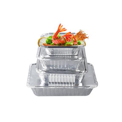 China Eco - Friendly Eco - Friendly Aluminum Foil Container For Food With Lids Packing Trays for sale