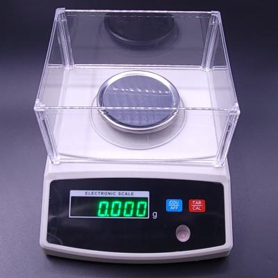 China High Quality ABS 200g Plastic 300g 500g 0.001 0.01 0.1g Digital Pocket Scale Electronic Balance Scales With Wind Cover for sale