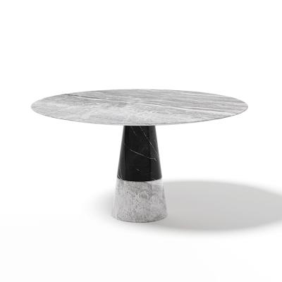 China High Quality Marble Dining Room Furniture 6 Seater Marble Dining Table Minimalist Round for sale