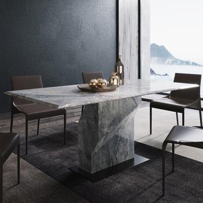 China Modern High Quality Marble Luxury Marble Dining Table Rectangle Dinner Table Sets for sale