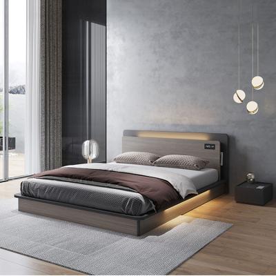 China Modern High Quality Bed King Bedroom Set Modern Smart Storage Bed Set Furniture Bedroom With Lamp Lighting for sale