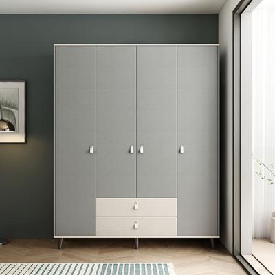 China Convertible Modern MDF 2 Bedroom Storage Cabinet 3 4 Door Wardrobe Gray Bedroom Wardrobe Designs for sale