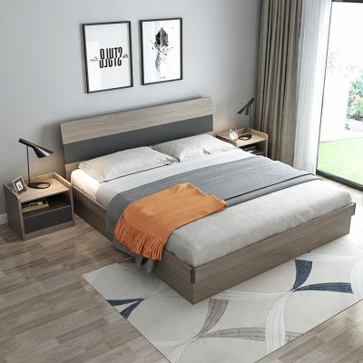 China Cheap price modern modern 1.5m 1.8m double bed single fashion wooden storage bed for sale