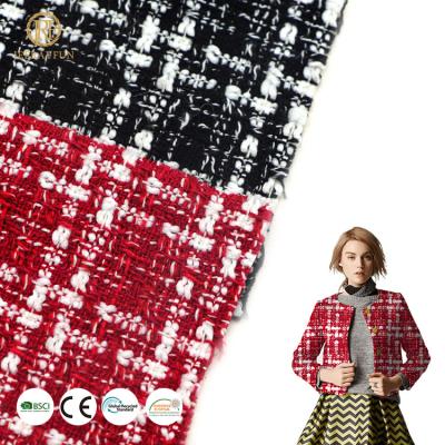 China Breathable Fabric Suppliers Wholesale Polyesters Yarn Dyed Plaid Wool Tweed Fabric For Winter Overcoat for sale