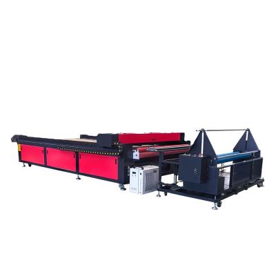 China Lansen 160*300cm Water Cooled Automatic Cloth Feeding Cloth Reci 100w 130w CO2 Laser Leather Cutting Machines For Sale for sale