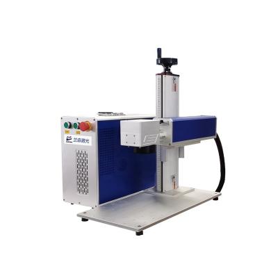 China Raycus 20w 30w 50w brass fiber laser air cooled metal nameplate logo mini marking engraving printing machines for sale