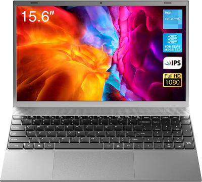 China 2021 New 15.6 Inch Wireless Windows 10 Pro PC Laptops, Full HD IPS Display, Intel Celeron J4125 Quad Core, 8GB RAM and 256GB SSD for sale