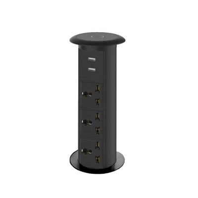 China Indoors Smart Life Motorized Electrical Outlet Universal Pop Up Power 2 USB Charging for sale