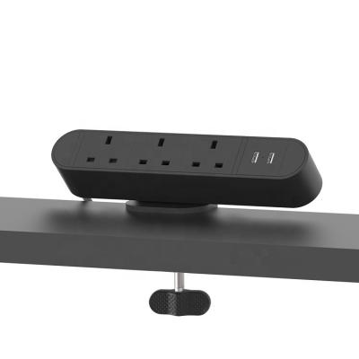 China Inside UK 3 Ways Sockets Electrical Outlets Clamp On Conference Table Socket With USB Port Socket Oultet for sale