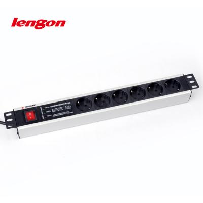 China Commercial German 1.5u PDU For Server Racks Aluminum Shell 8 Ways PDU for sale