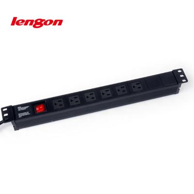 China Commercial USA Type 8 Way 19 Inch 1 U 15A Horizontal Vertical PDU Power Distribution Unit for sale