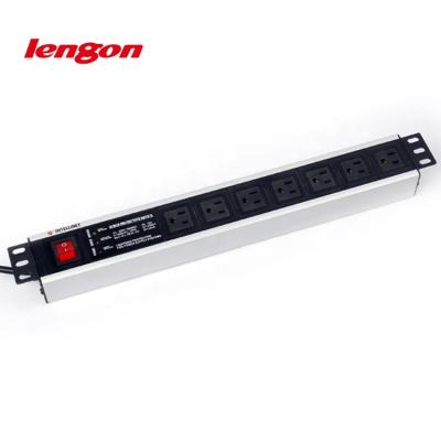 China Commercial 19inch 1.5U US Type 15A 7 Ways PDU Outlet With Control Box for sale