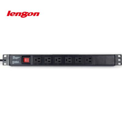 China China Supplier 19inch 1U US Commercial Type 6 Outlet PDU For Rack for sale