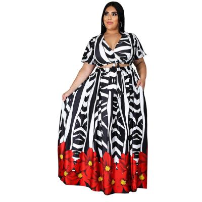 China QUICK DRY Plus Size Women Tracksuits Printed Quilting Slim Dress Women's Two Piece Suits for sale