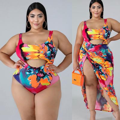 China New Breathable Printed Plus Size Sexy Swimwear Bikini Spaghetti Strap Plus Size Women One Piece Swimwear Swimwear for sale