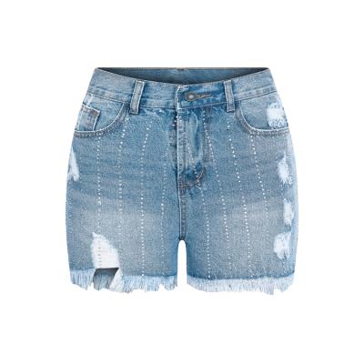 China New plus size QUICK DRY creative ladies shorts denim fashion hot pants diamond tassels shorts denim for sale