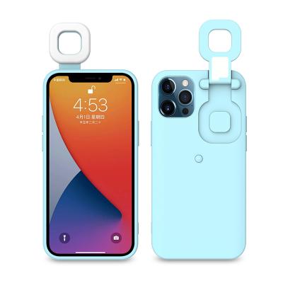 China Anti-fall Ring Flashing Front and Back Light-filling Phone Case Cover Selfie Live Mobile Phone Case Frosted for sale