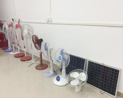 China Ventilador de órbita solar CC elétrico economizador de energia com painel solar de 18 V 15 W à venda