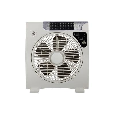 Cina Ventilatore a scatola ricaricabile a energia solare per uso domestico 12V con luce a LED in vendita