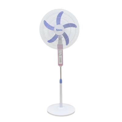 China DC Energiebesparende Koelventilator Oplaadbare 12V 18 Inch Stand Ventilator Met Timer Te koop