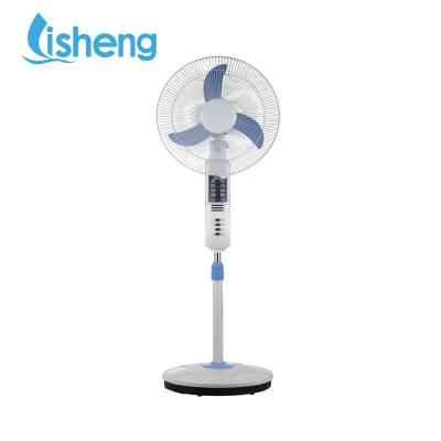 China 16 / 18 Inch 12V DC-aangedreven ventilatoren Oplaadbaar op zonne-energie met batterijen en led-licht Te koop