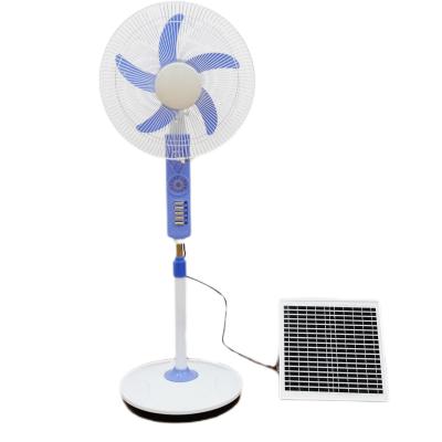 China Hoge snelheid 12V DC borstelmotorventilator 16 inch op zonne-energie oplaadbaar Te koop