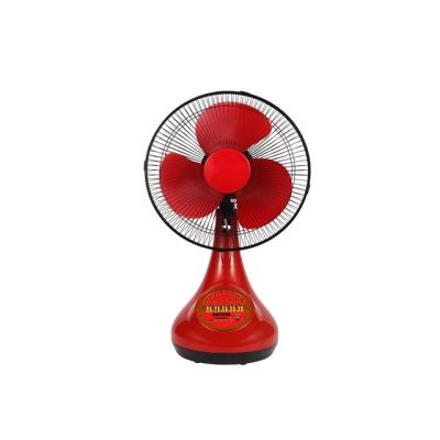 China Ventilador de mesa recarregável vermelho OEM 12v 12 polegadas com bateria de lítio e luz LED USB à venda