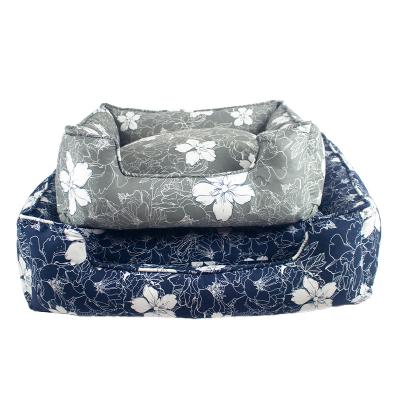 China High Quality Breathable Pets Cushion Luxury Washable Rectangle Calming Dog Bed With Pillow for sale