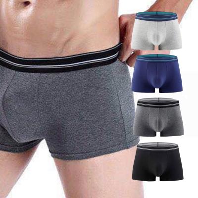 China High Quality Men's Cotton Spandex Solid Men's Boxer Underwear Breathable Briefs Men's Male Boxers for sale