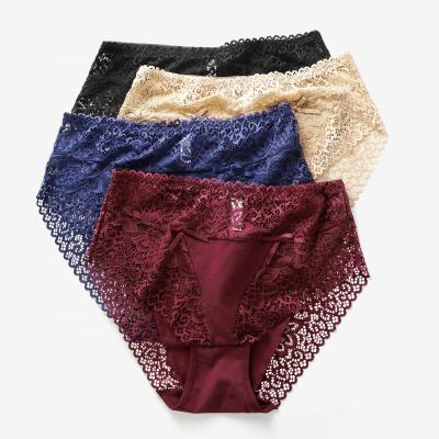 China High Waist Cotton Lace Customizable Comfortable Girl Panties Sexy Breathable Plus Size Women Underwear for sale