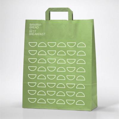 China Custom Recyclable Paper Bag Reusable Takeaway Food Shopping Packaging Paper Bags With Private Logo Printing for sale