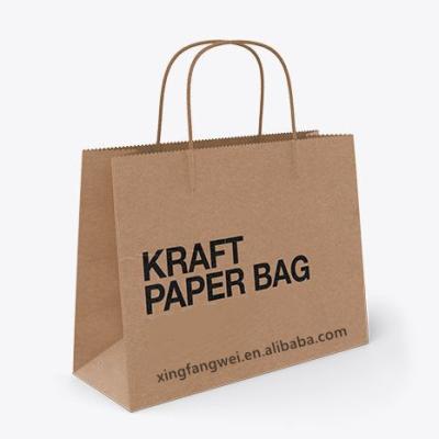 China Custom Recyclable Paper Bag Reusable Takeaway Food Shopping Packaging Paper Bags With Private Logo Printing for sale