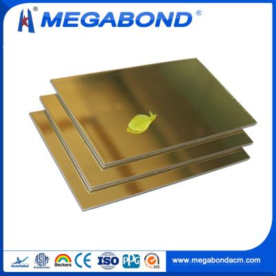 Cina Megabond Golden Mirror Composite Panel 2mm To 6mm Alucobond Acp Sheet in vendita