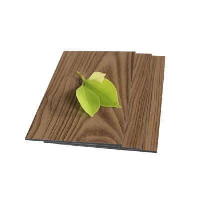 中国 Megabond ACP composite panel outdoor wood finish aluminium wall cladding 販売のため