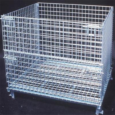 China Storage Warehouse Metal Wire Mesh Iron Pallet Cages for sale