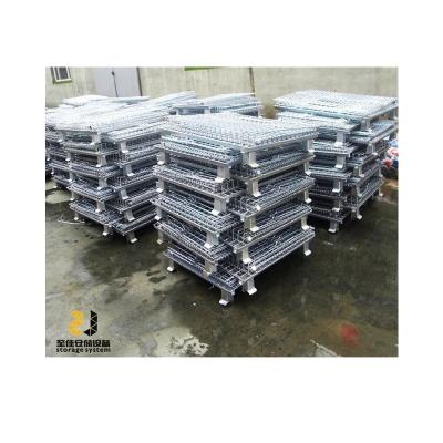 China Warehosue Wire Mesh Waste Metal Storage Cages With 4 Wheels for sale