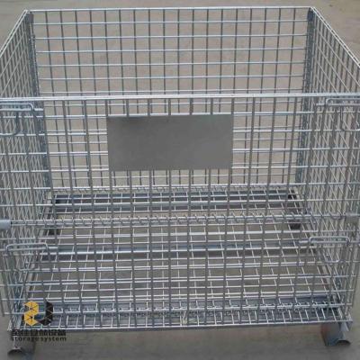 China ZHIJIA Modern Factory Wire Mesh Container Foladble Stainless Steel Collapsible Pallet Cage for sale