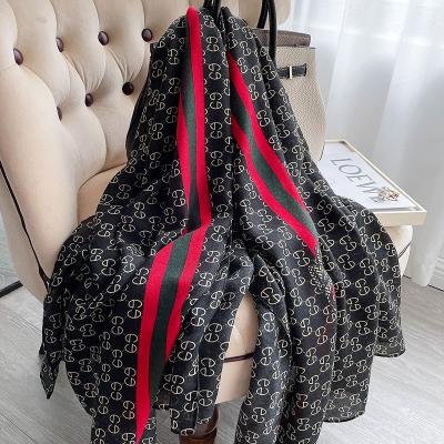 China Soft Touch Feeling Wholesale 2021 Fashion Ladies 100% Cotton Main Viscose Scarves Women Printed Luxury Designer Scarf Hijabs Famous Scarves Brands for sale